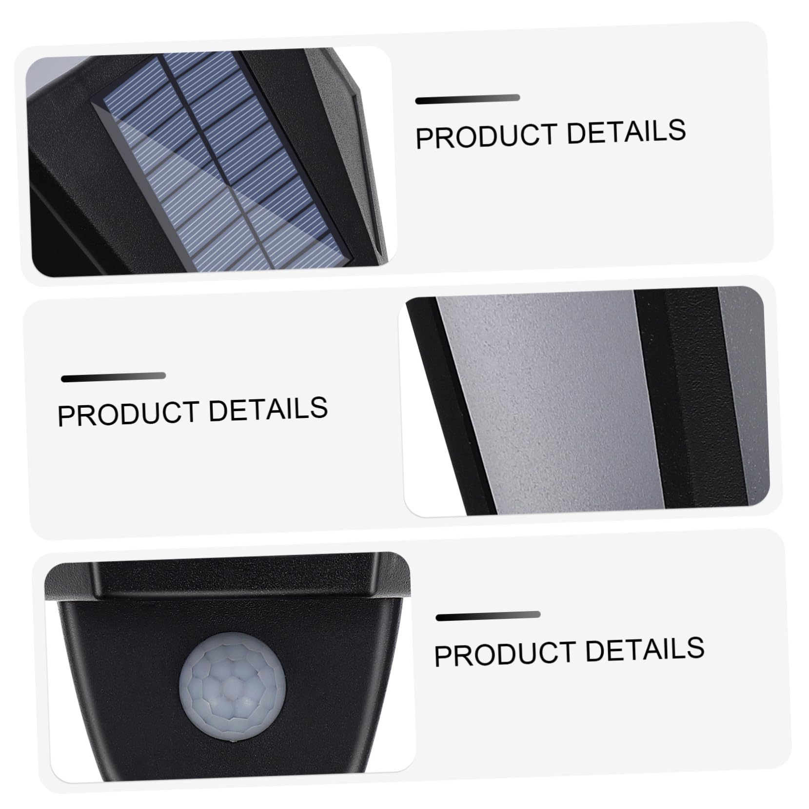 Toddmomy LED Abs Außen für Bewegungsmelder Solar mit Wandleuchte aus Ip55 Schwarzem Material Geeignet für Einfahrt und Gartenbeleuchtung