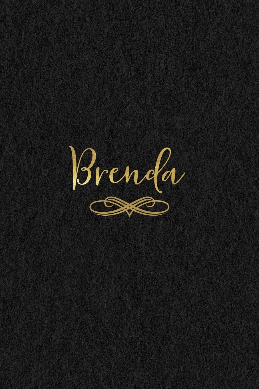 Brenda: Personalized Journal to Write In | Black Gold Custom Name Line Notebook