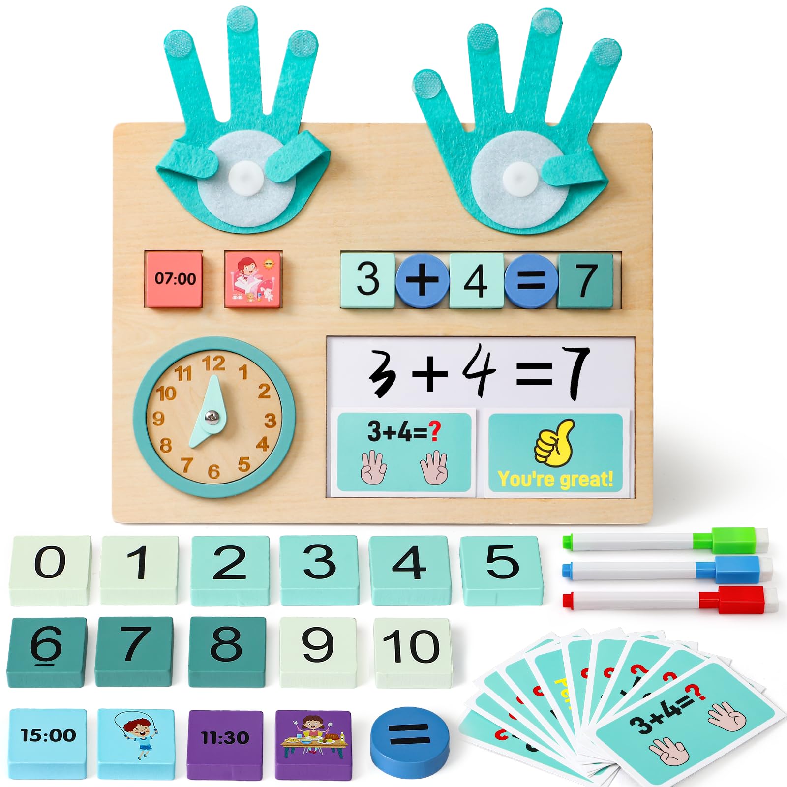 Atoylink Montessori Juguetes de Madera, Juegos Matematicos para Contar, Primaria Temprano Matemáticas Aprender, Juguetes Educativos para Niños 3 4 5 6 7 8 Años