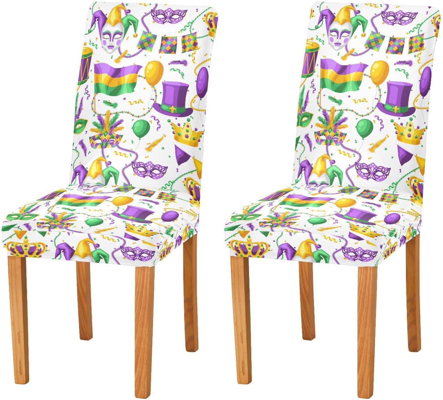 Housses de chaise stretch Mardi Gras haut de gamme en Spandex imprimé multicolor