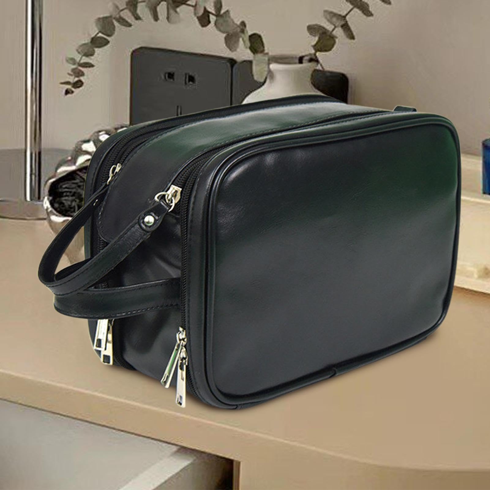 Bolsa de Viaje, Neceser, Neceser for Hombres | Estuches de Viaje for Afeitado portátil - Neceser Reutilizable for Hombres, Organizador de artículos de tocador, Bolsa de Viaje Grande(Black)