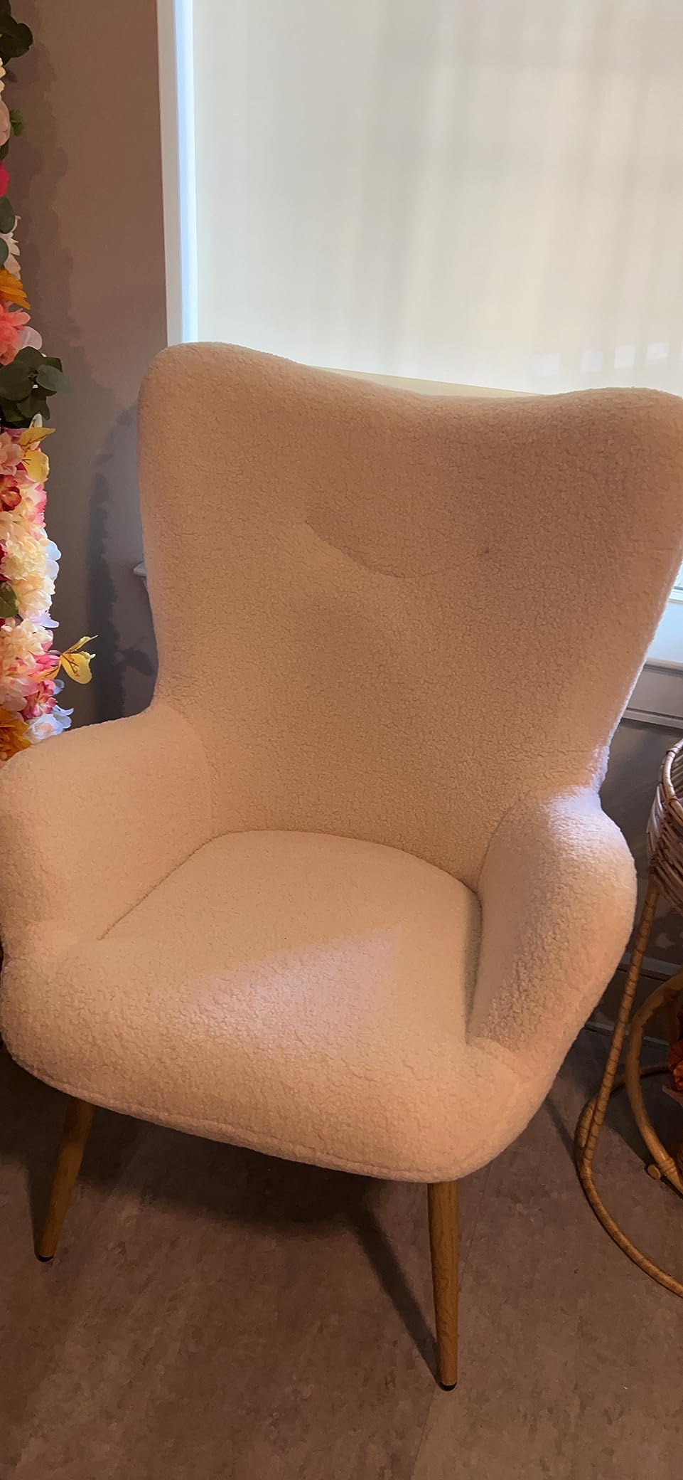 $18/mo - Finance Yaheetech Boucle Accent Chair, Modern Fabric Armchair ...