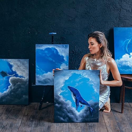 Miniatura 18 de Tableros de lona de madera sin terminar, paneles de pintura para pintar, dibujar, decoración del hogar (12 piezas, 4 tamaños)