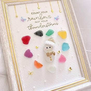 Amazon.co.jp: シーグラスアート 雪だるま スノーマン オシャレ