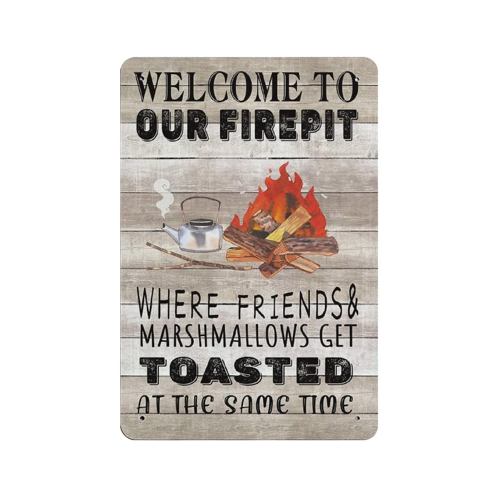 Metal Tin Sign Camping Sayings Vintage Tin Poster Metal Sign Wall Decoration Country Kitchen Home Garage Decor 12"x8"