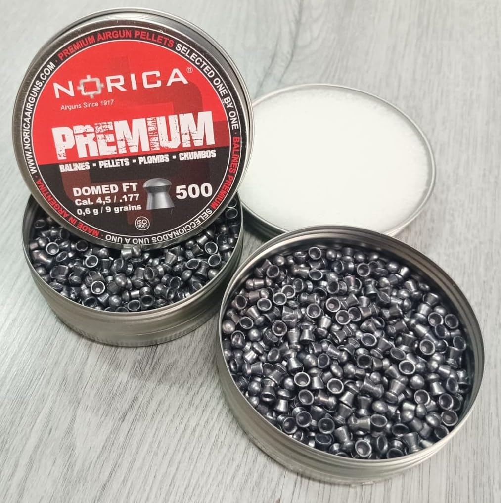 Confezione da 2 lattine di pellet NORICA Domed FT 4,5 mm/ .177 [Latta 100 pelleti]