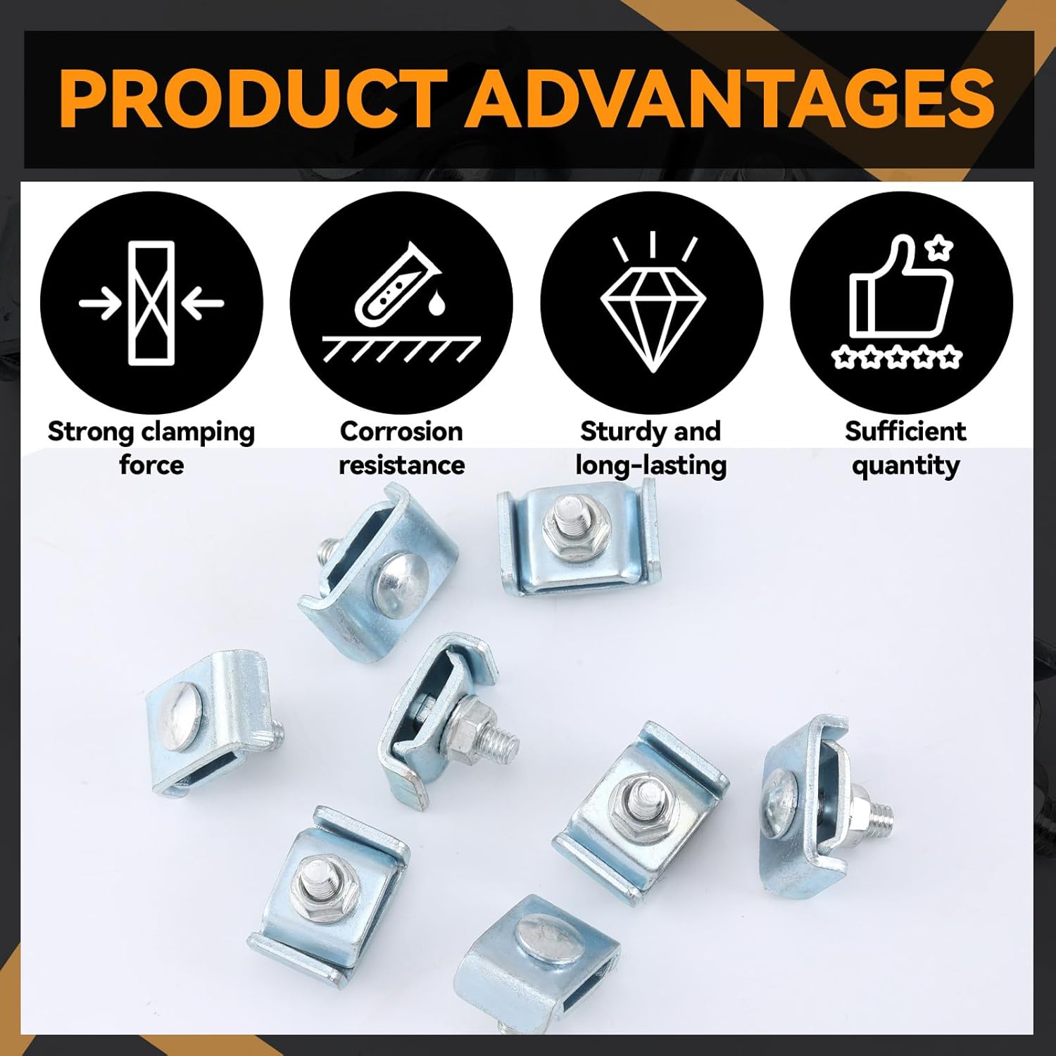 Zonon 100 Pcs Galvanized Grid Wall Connector Grid Wall Clip Splice Washer Kit Gridwall Joining Clip Mesh Tray Wire Kit for Wire Mesh Cable Tray End to End Connector Fit 0.16 x 0.24 Inch Diameter