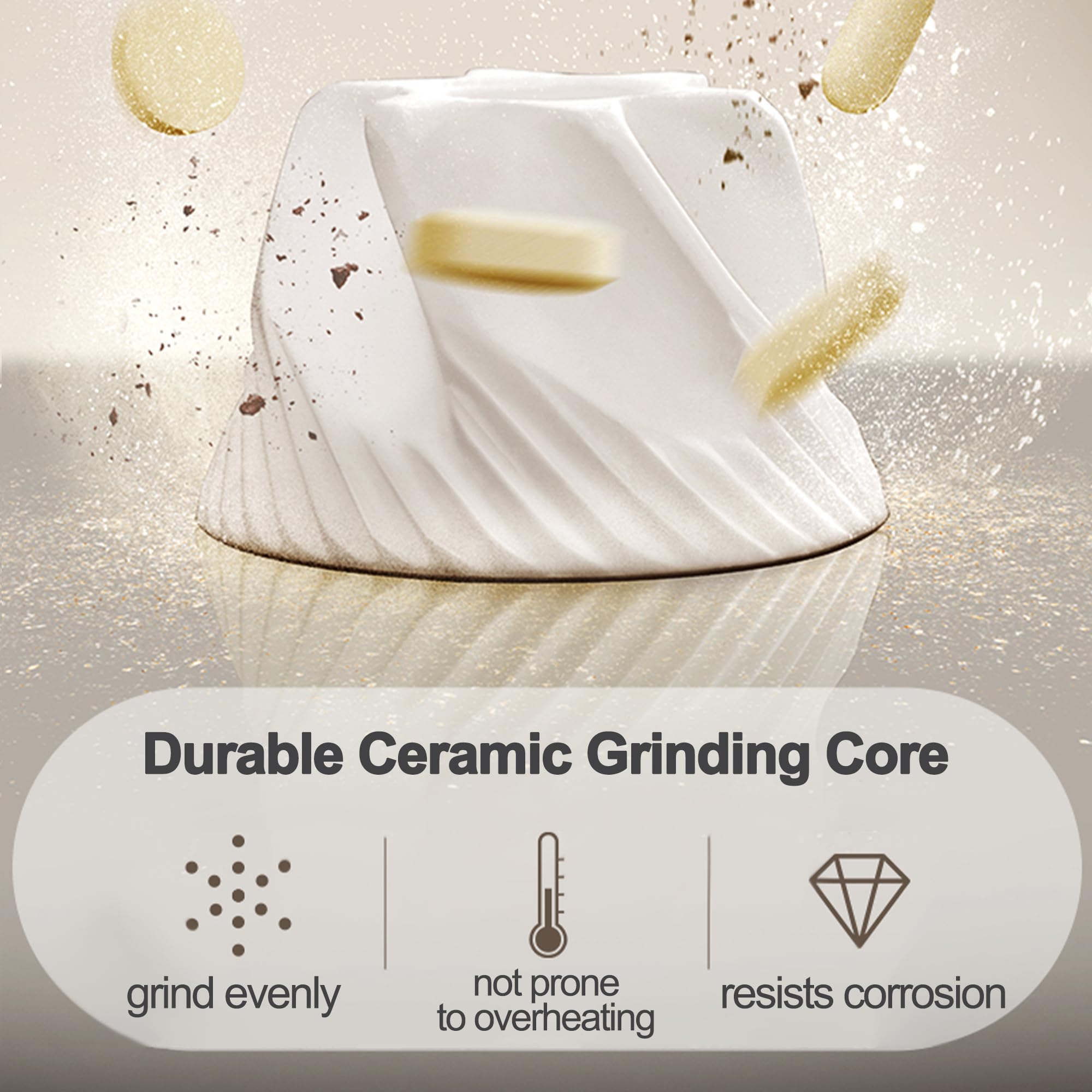 Condition photo showing New/Like New for dubstar pill crusher, adjustable fineness pill crusher fine powder, ceramic core pill grinder with storage and powder cup for elderly and pets (white)