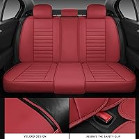Vista 5 de Fundas de asiento de automóvil totalmente cubiertas con piel sintética de napa impermeable, ajuste universal para la mayoría de automóviles