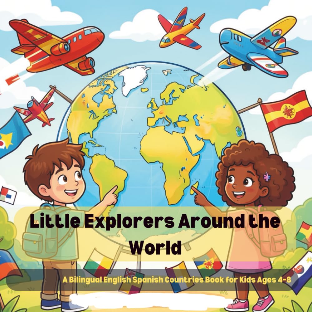 Little Explorers Around the World: Bilingual English Spanish Countries Book for Kids Ages 4–8 | Learn Geography, Flags, Landmarks and Cultures