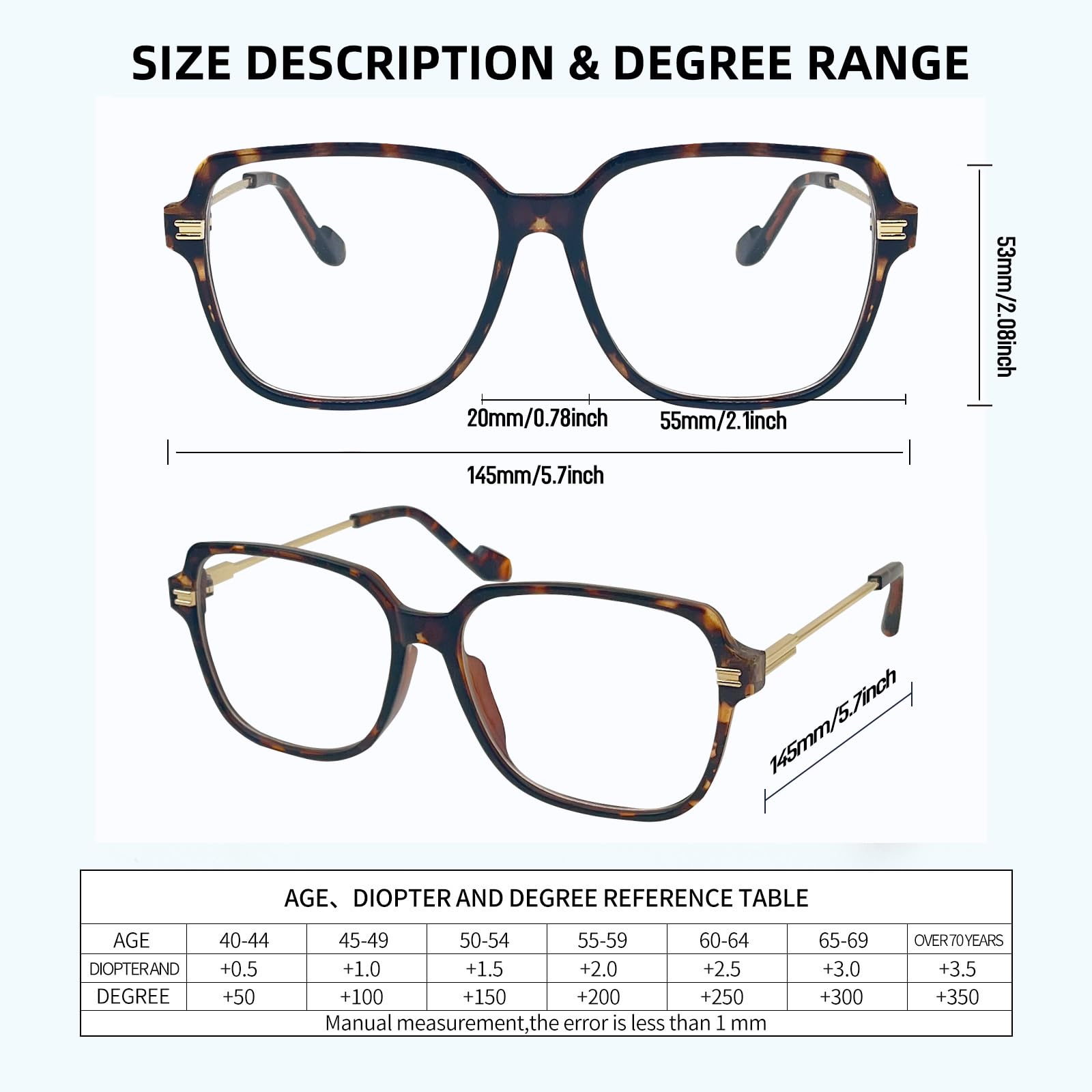 KAEOISFU Oversized Square Reading Glasses for Women Big Frame Blue Light Blocking Readers, Stylish Large Anti Glare Eyeglasses - Image 2