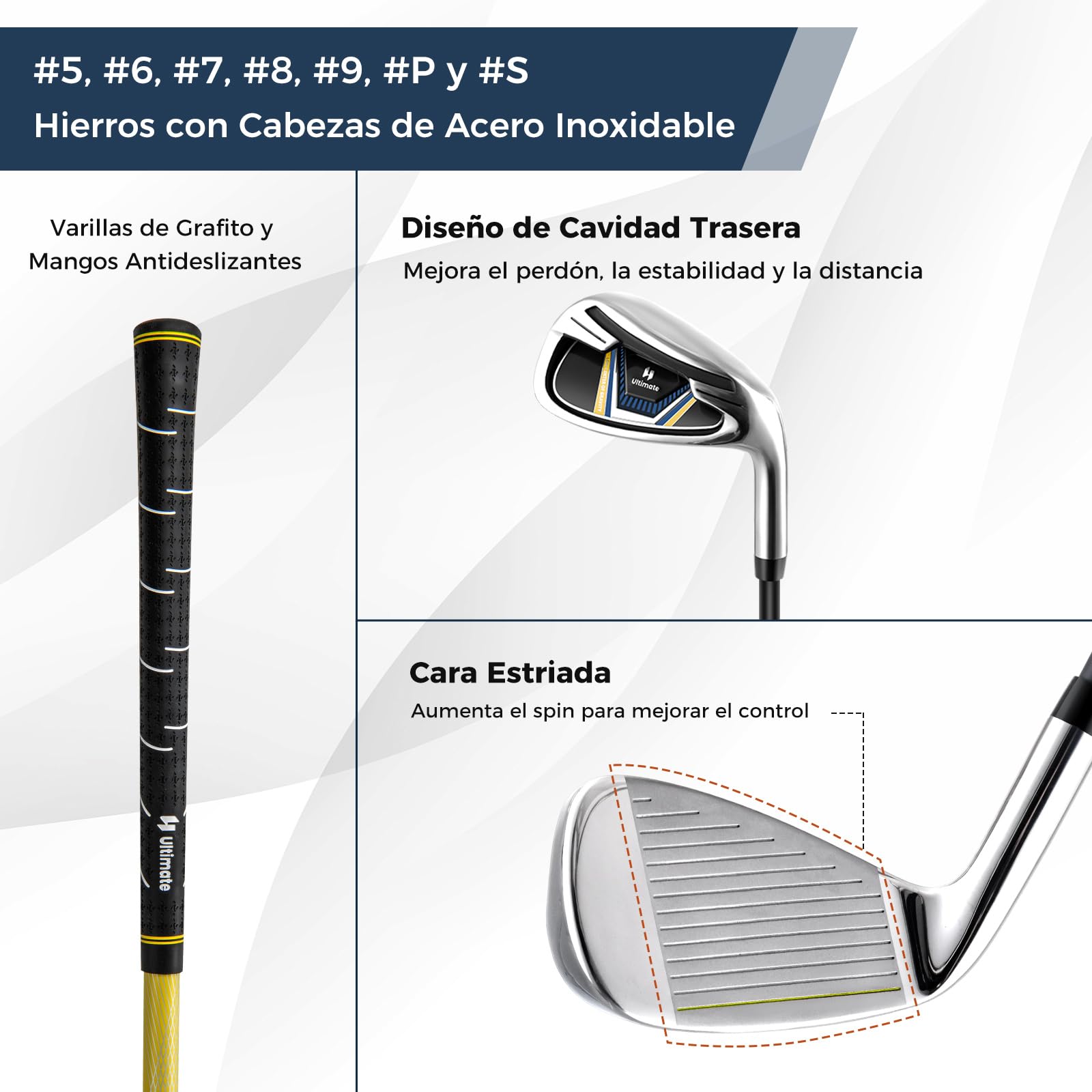 GOPLUS Juego de Palos de Golf para Hombre, Set de Golf de 15 Piezas con Bolsa de Pie, Funda para Lluvia, Funda para la Cabeza del Palo, Driver #1, Fairway #3, Híbrido, Hierros #5/6/7/8/9/P/S