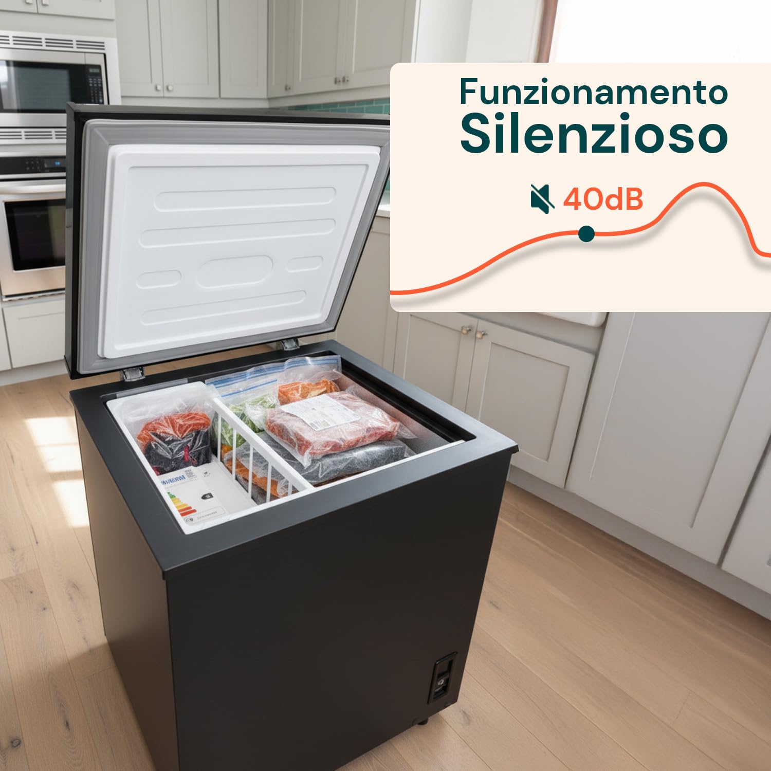 Wintem – Congelatore Libera Installazione a Pozzetto 99L per Casa e Ufficio, Doppia Funzione Frigo e Freezer, Termostato Regolabile a 7 Livelli, Basso Consumo e Funzionamento Silenzioso