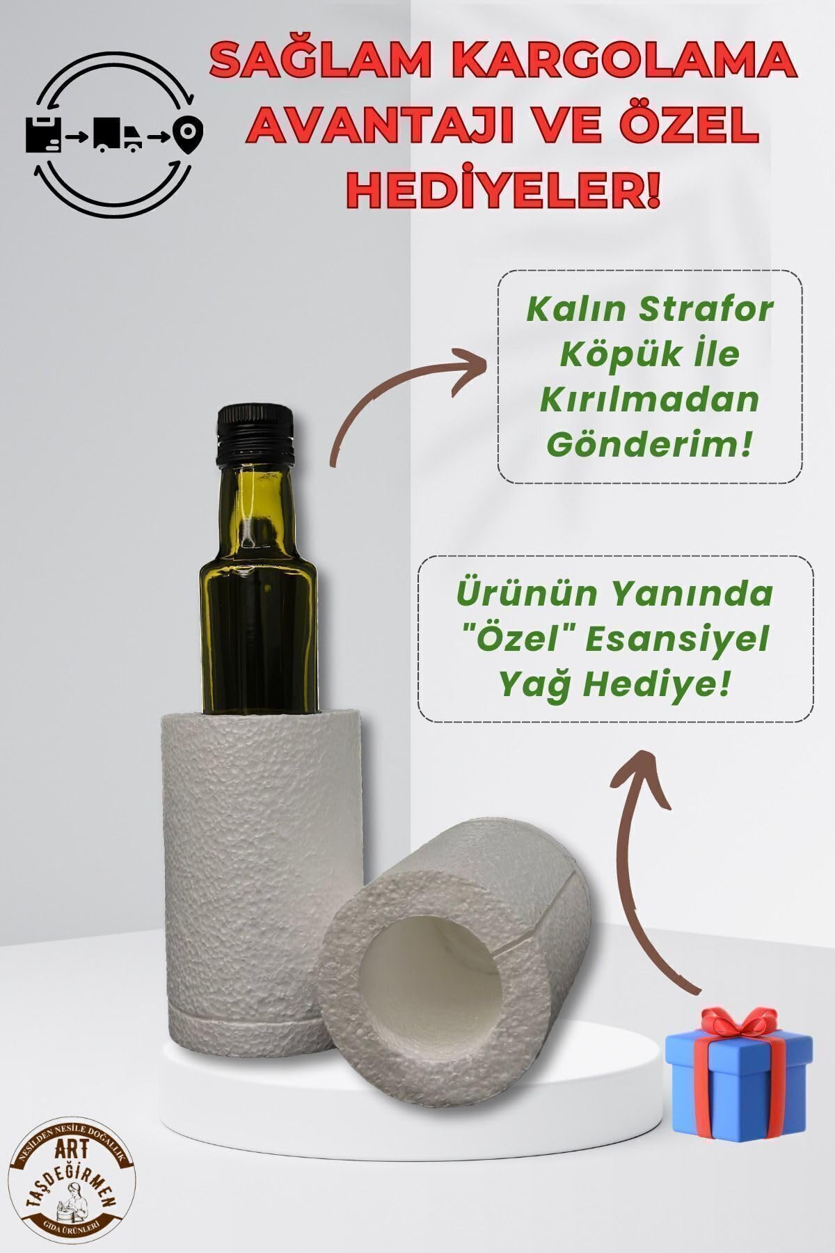 Art Taş Değirmen Soğuk Sıkım%100 Saf Doğal Kabak Çekirdeği Yağı 250ml (30 ML Dolum Şişesi Hediye!)