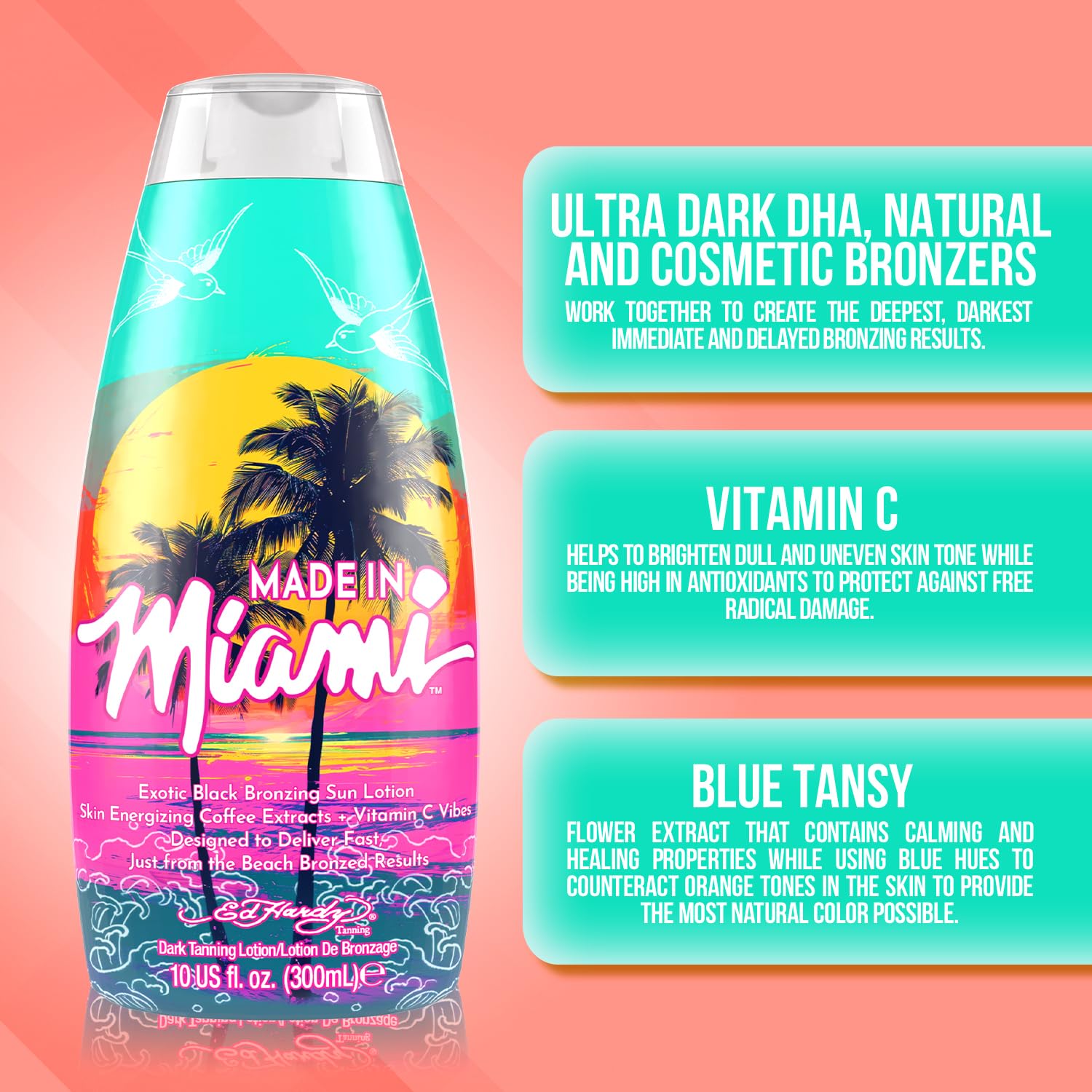 Amazon.com : Ed Hardy Tanning Made In Miami - Dark Tanning Lotion