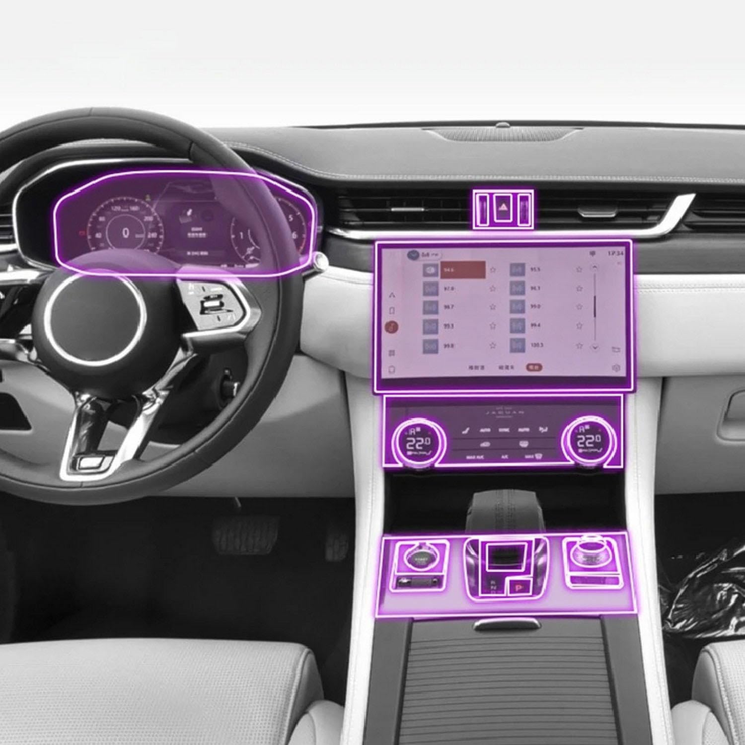 Protection écran tactile voiture Jaguar F-PACE anti-rayures film TPU invisible