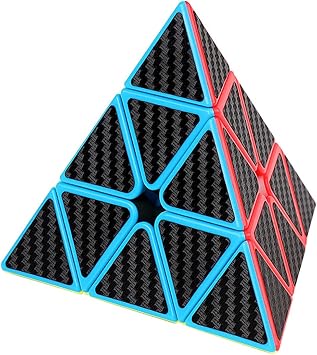 Pyramid Speed Cube ملصق ألياف الكربون لغز مكعب 3X3X3 Speed Cube Triangle Magic Cube Puzzle Toy Magic Cube Puzzles 3X3