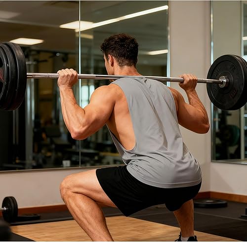 Vista 6 de Camiseta sin mangas de entrenamiento para hombre, camiseta sin mangas para gimnasio y culturismo