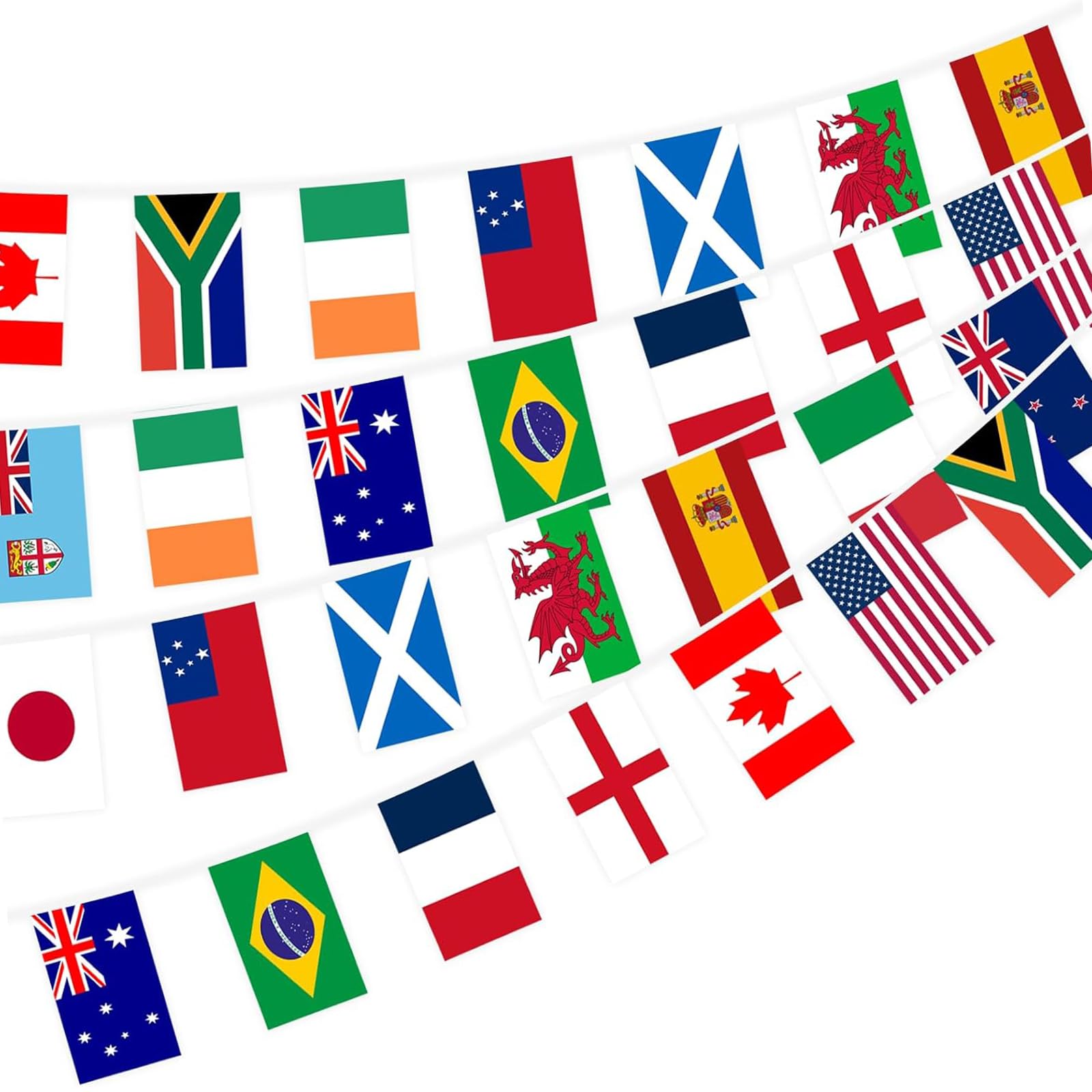2026 European World Football Flags Bunting, 10m 16 Countries European Flag Banner, World Football Cup Party Decorations for Bar, Garden, Pub, Room, Street Party and Match Day — image 1