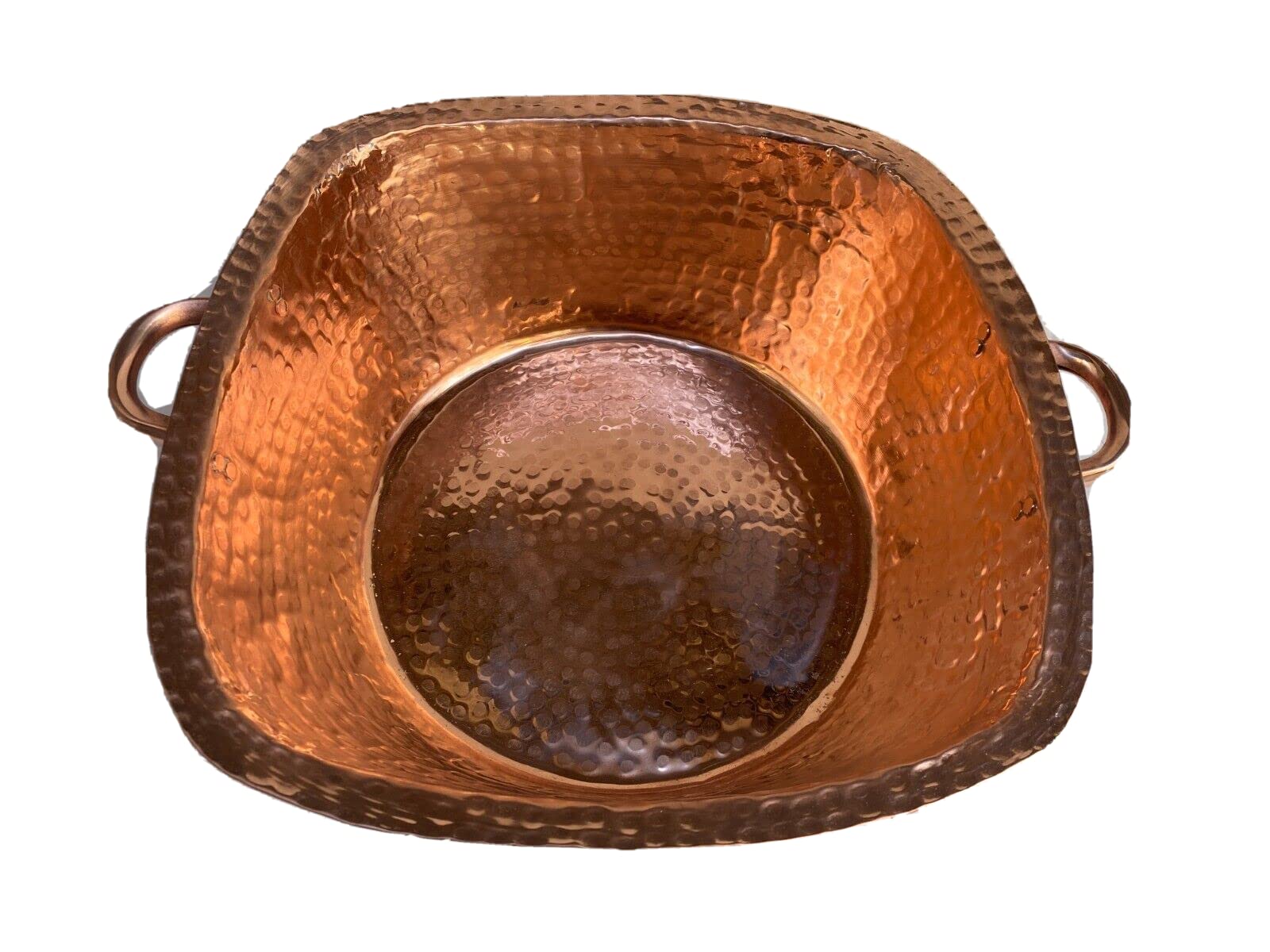 Polished Square Copper Side Handles Pedicure Bowl
