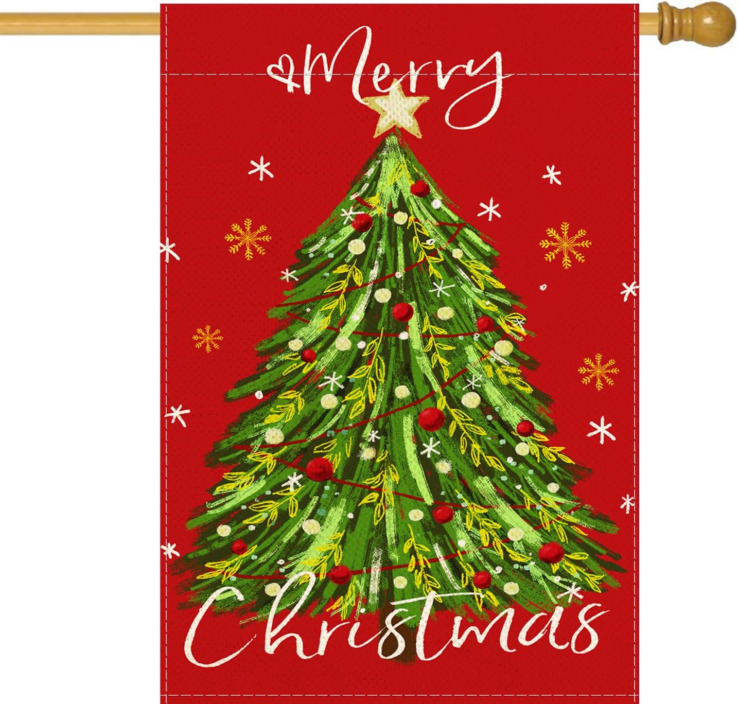 Baccessor Merry Christmas House Flag Vertical Burlap