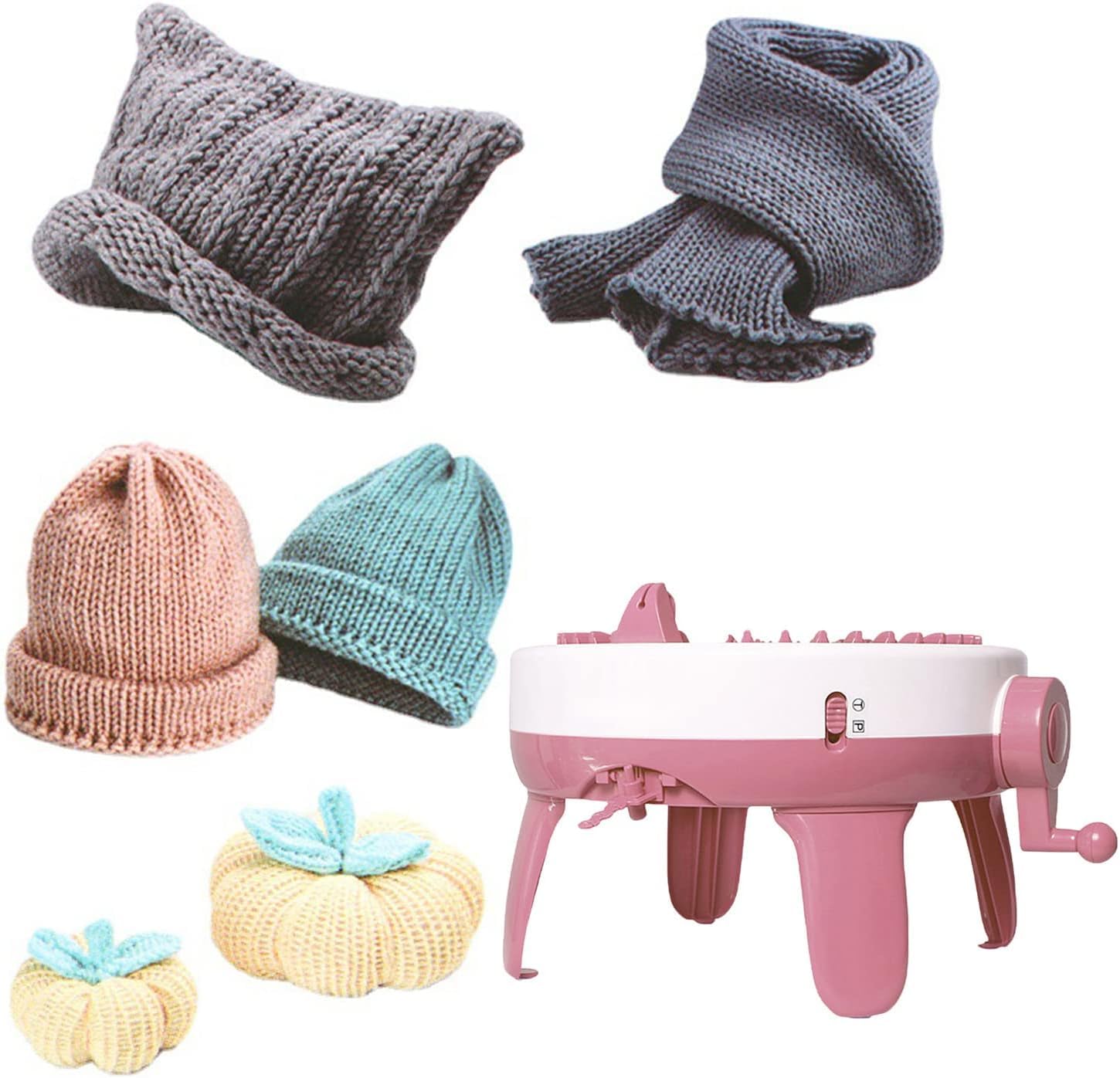 Iordan Strickmaschine, 40 Nadeln Smart Weaving Round Strickmaschinen, Strickbrett rotierende Doppelstrickmaschine Maschinenset für Erwachsene/Kinder DIY Stricken Schal Mütze Socken