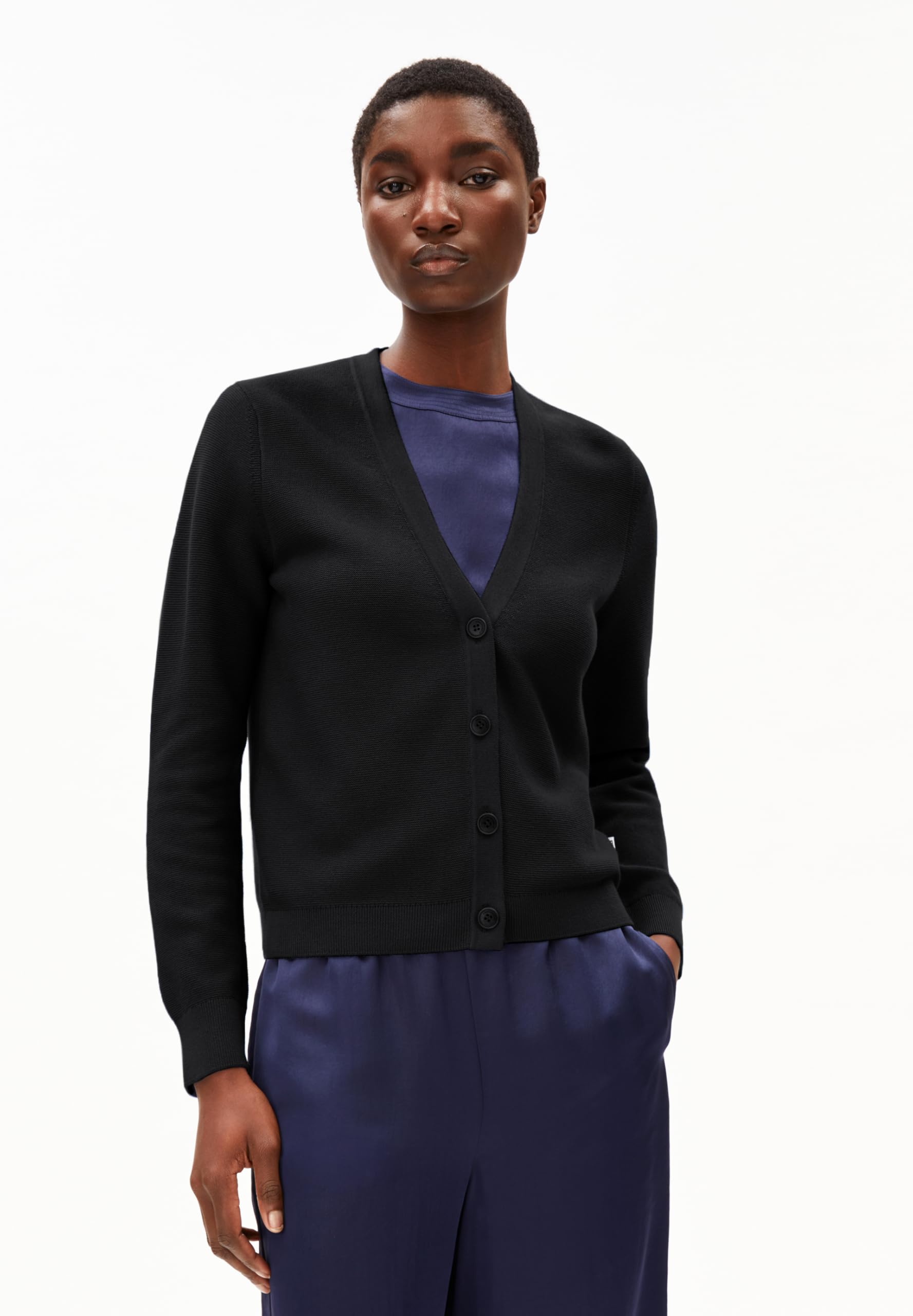 ARMEDANGELS Chaqueta de punto para mujer de algodón orgánico MENAAL Izquierda Izquierda Regular Fit