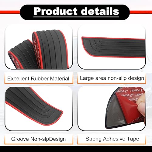 Miniatura 3 de Protector de parachoques trasero de automóvil, para automóvilSUV, universal de goma antiarañazos, accesorios exteriores del maletero, protector de