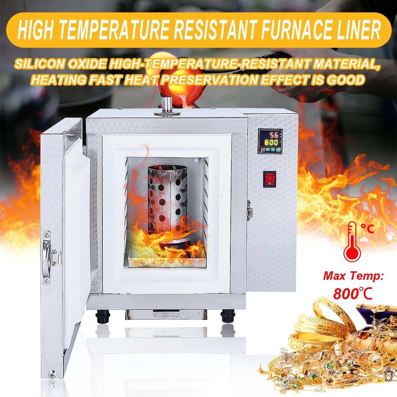 Jewelry Casting Segmented Temperature Controlled Burnout Furnace Mold Oven Machine