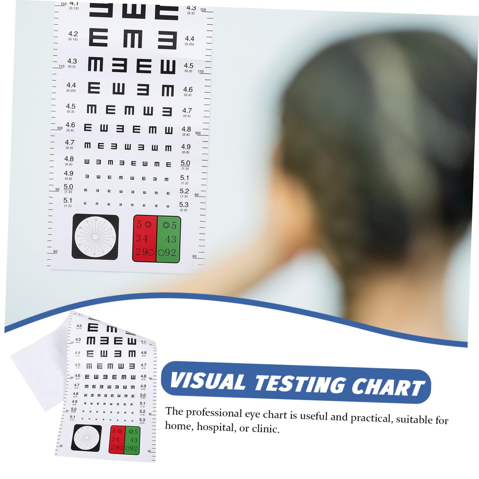 CIYODO Convenient Eye Chart Home Visual Test Wall Chart Standard Visual Acuity System Easy to Identify