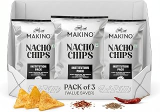 Nacho Chips Jalapeno Flavour 200 Gram Pack of 3 | Crunchy Tortilla Chips | Spicy Mexican Snack | Healthy Low Calorie Nachos