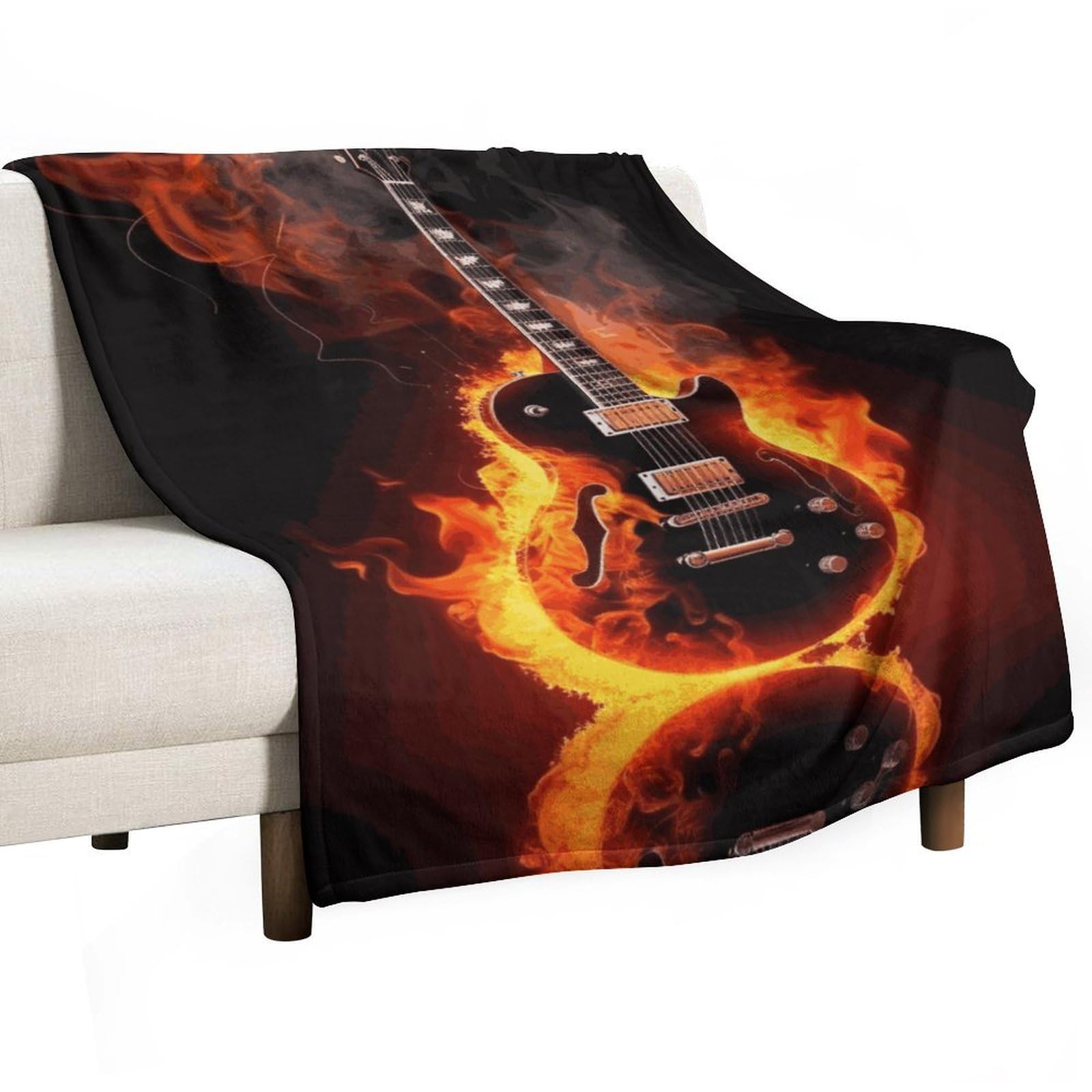 Plaid polaire guitare pour soirées cocooning confort au salon