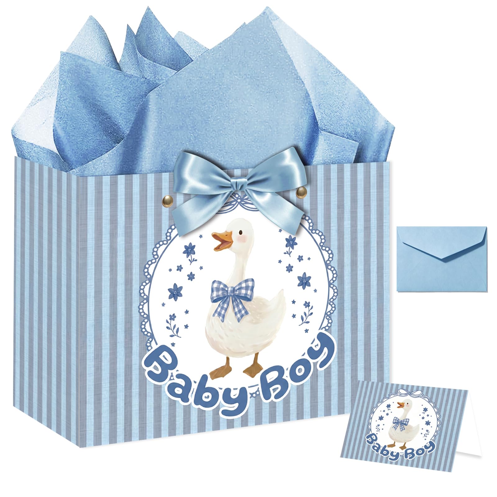 Duck Oh Baby Shower Gifts Bag - Blue Birthday Gift Bag Baby Shower Gifts — image 1