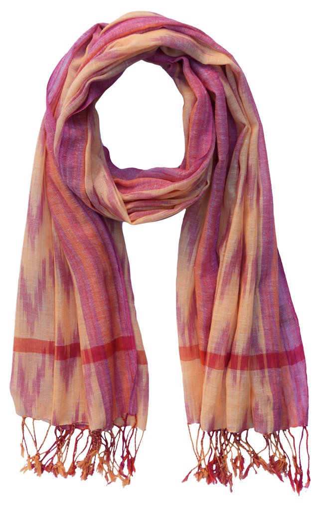 Ayurvastram Handloom Woven Pure Cotton Ikat Scarves