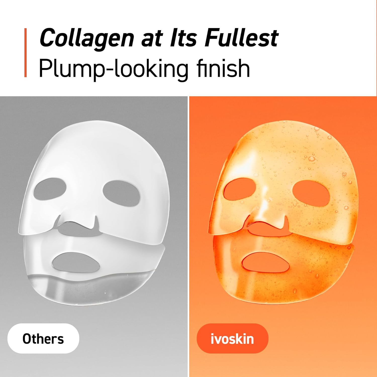 IVOSKIN Collagen Jelly Hydro-bomb Plump Mask, Hydrating 39g x 4ea Real Collagen Mask, Firming and Moisturizing for Glow Skin, Collagen Water over 670,000 ppm