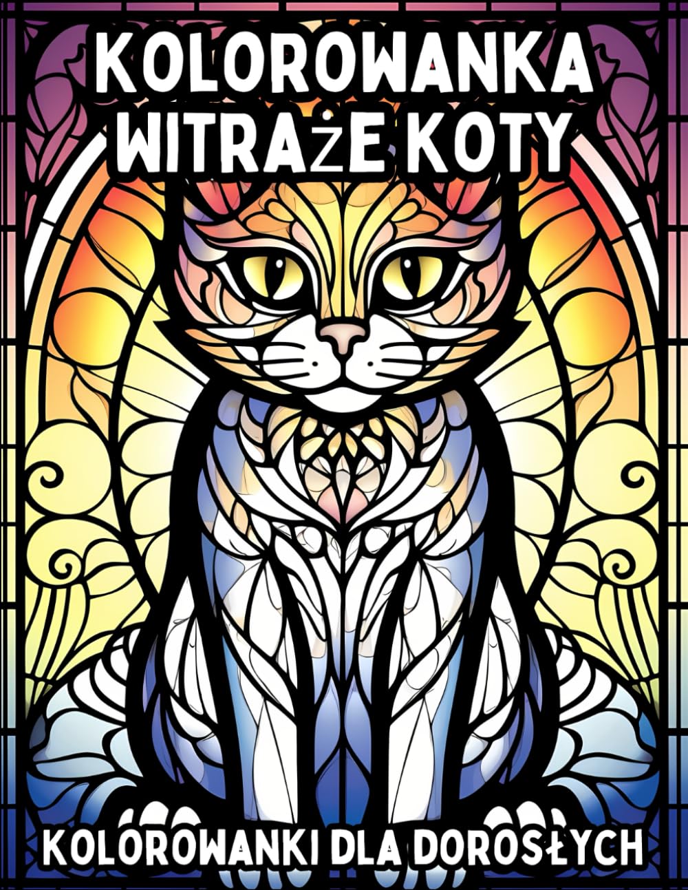 Kolorowanka Witraże Koty: Kolorowanki dla dorosłych