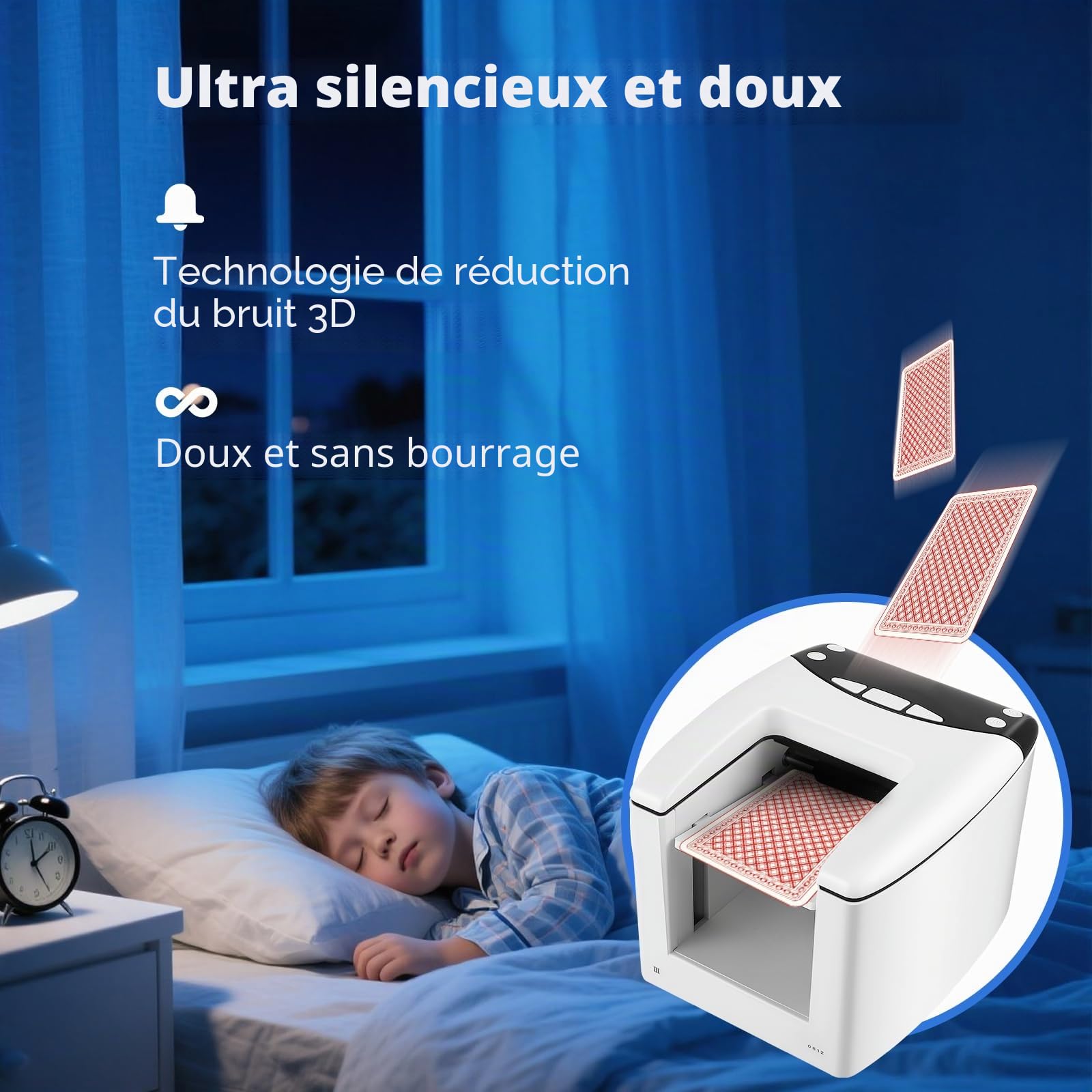 Distributeur de Cartes Automatique, Distributeur Automatique de Cartes pour 8 Joueurs, Rotation 360°, Rechargeable & Silencieux pour UNO, Poker, Monopoly Deal, Bycicle et Maverick