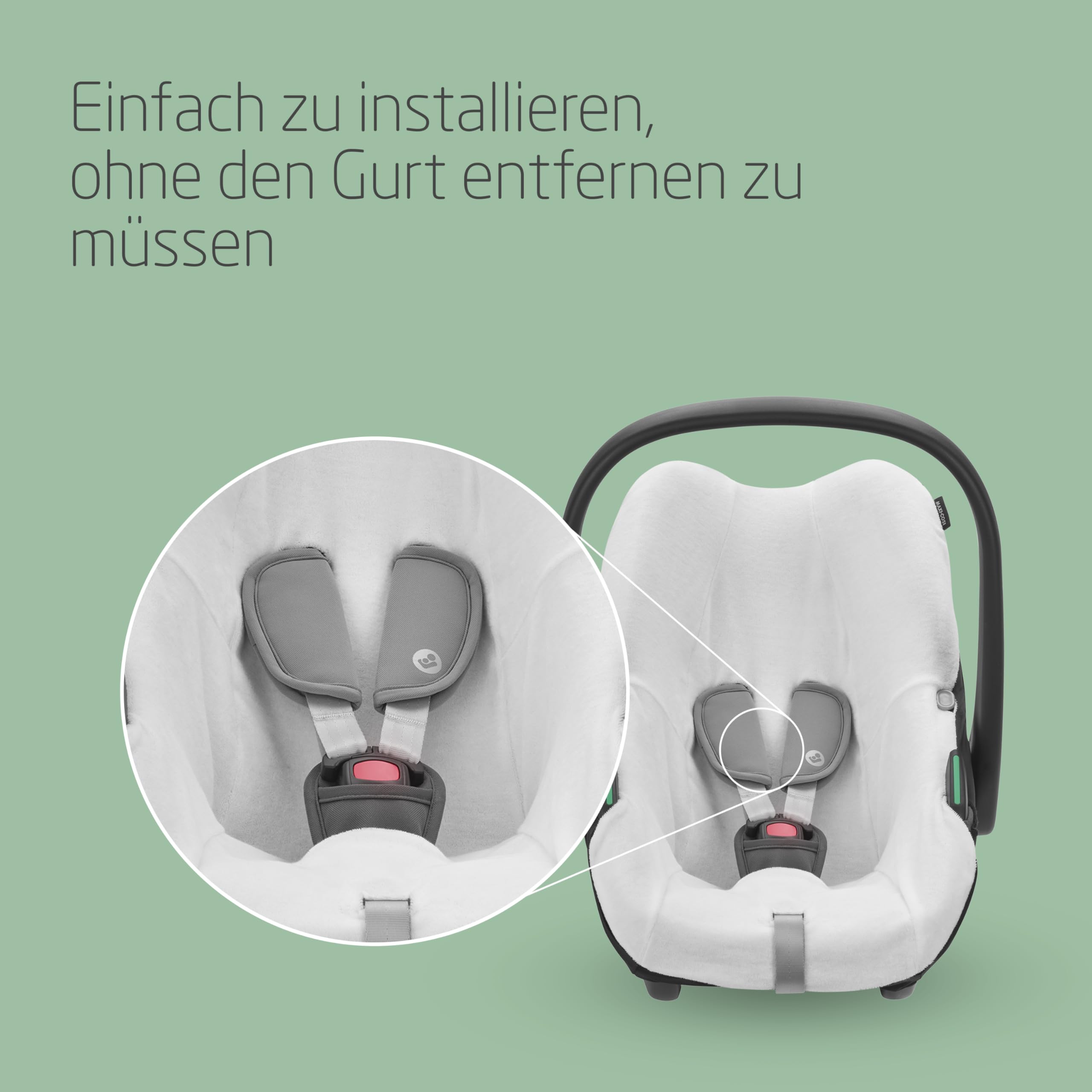 Maxi-Cosi Autositzbezug aus Bio-Baumwolle für CabrioFix i-Size / Pebble S, Babyschalenbezug, weiches, atmungsaktives und feuchtigkeitsabsorbierendes Material, waschmaschinenfest, Natural White