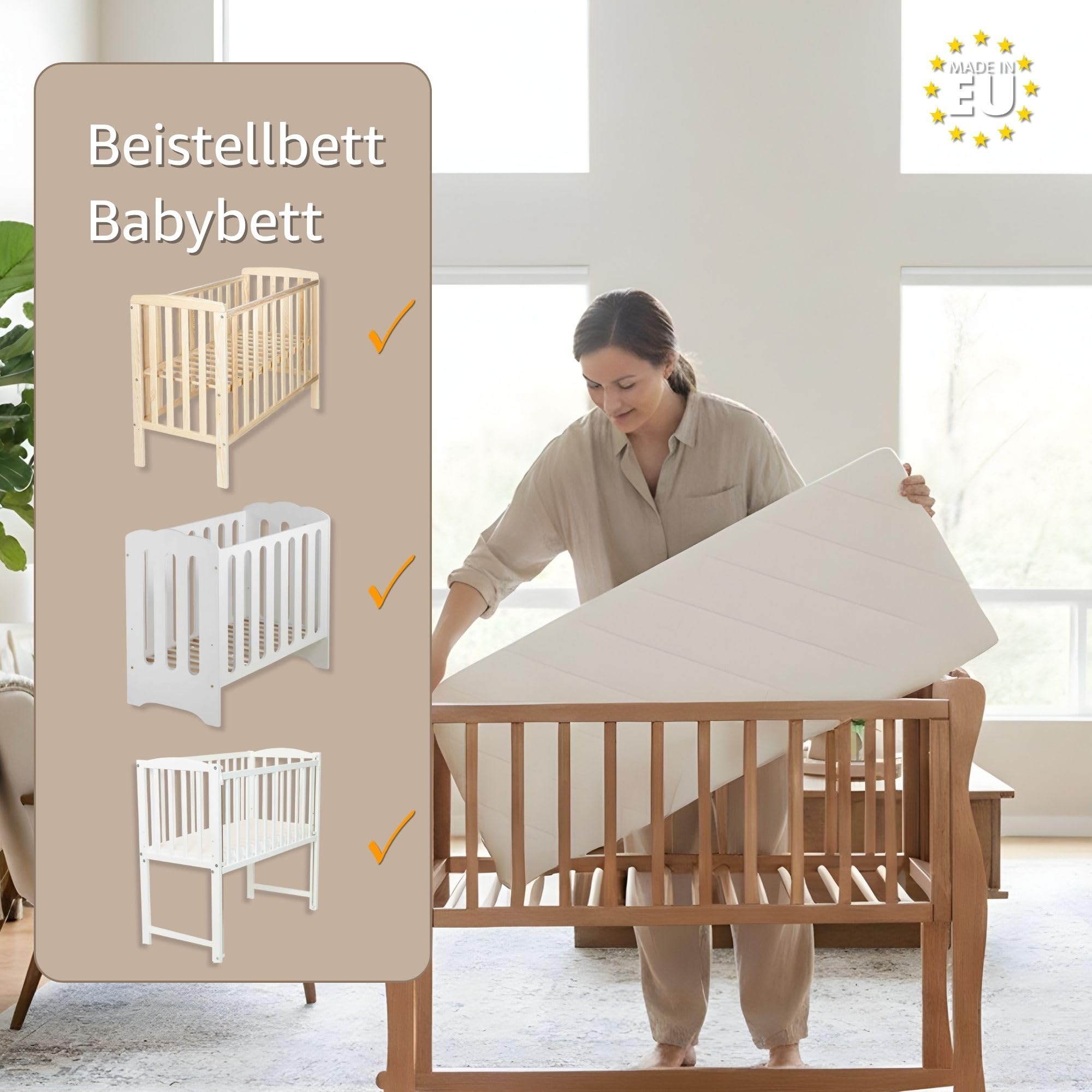 Totsy Baby Matelas Bebe 50x100 cm pour Enfant lit et Voyage - Bébé Respirant roulé Matelas en Mousse avec Lavable Housse pour Lits Sol ou Berceau 50 x 100 Oeko-Tex