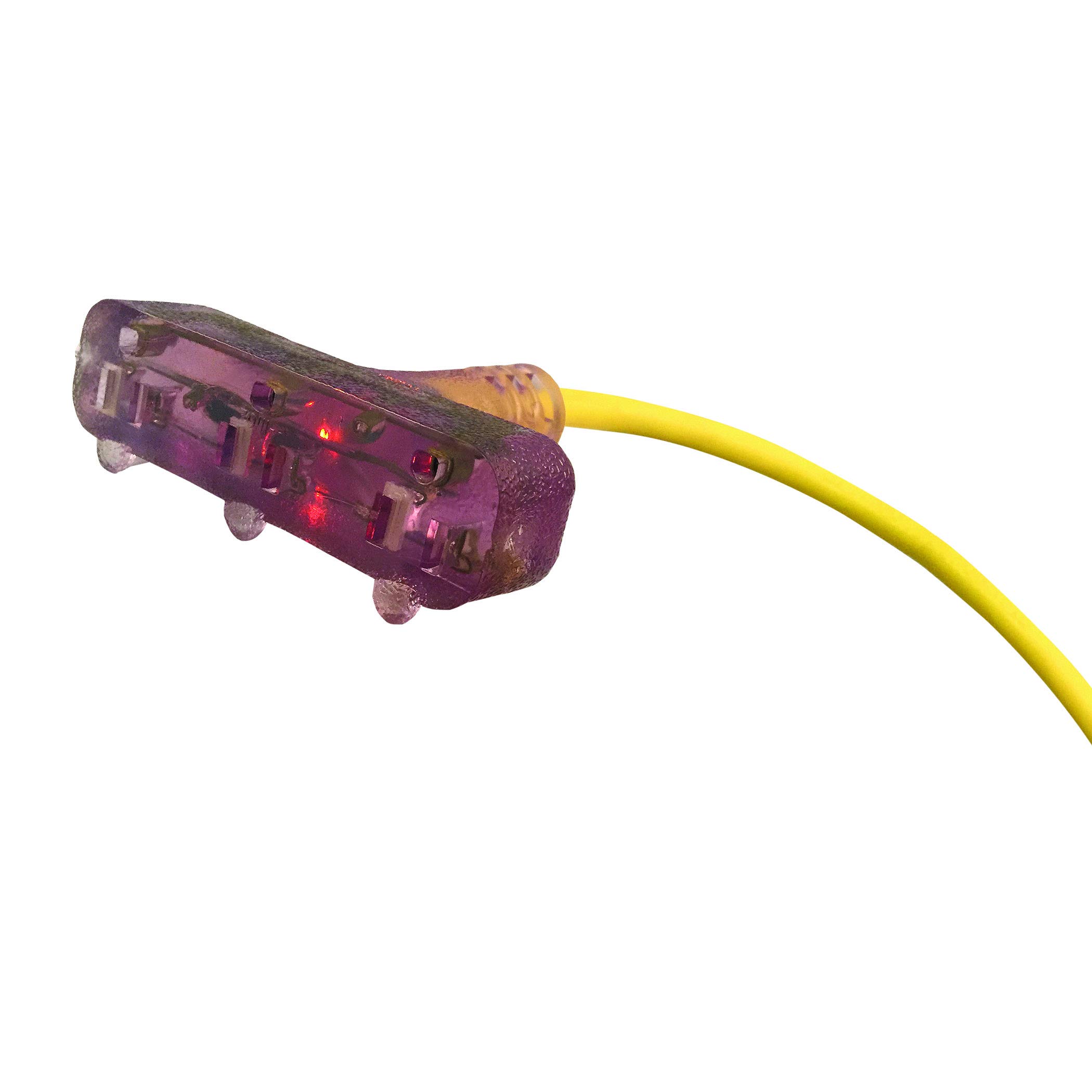 U.S. Wire 100 Ft. 12/3 SJTW-A Pow-R-Block Extension, Round, Yellow, 300V, Illuminated Plug