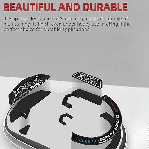 Miniatura 6 de YIMAGUJRX Patines de ratón de vidrio para Logitech G 502 Lightspeed inalámbricos, más rápidos y suaves (impresión negra)