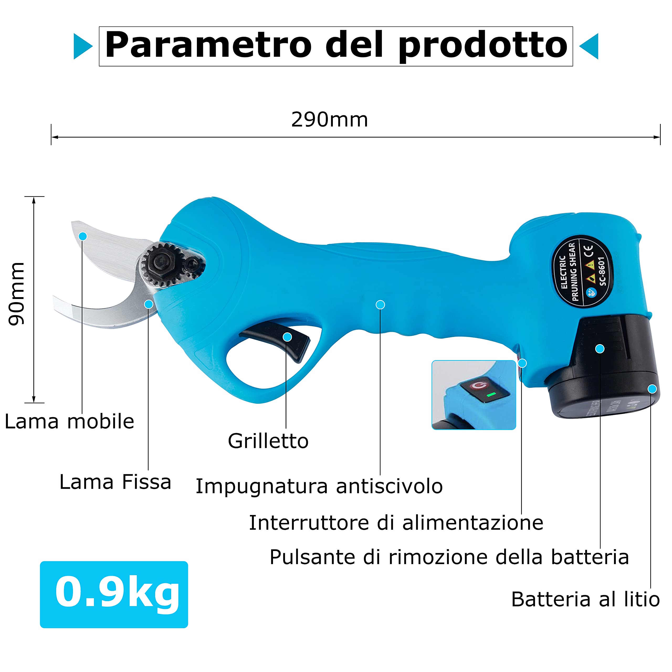 25mm Professional Sekatory akumulatorowe Z baterią 2szt 2000mAh do winnic i sadów oliwnych