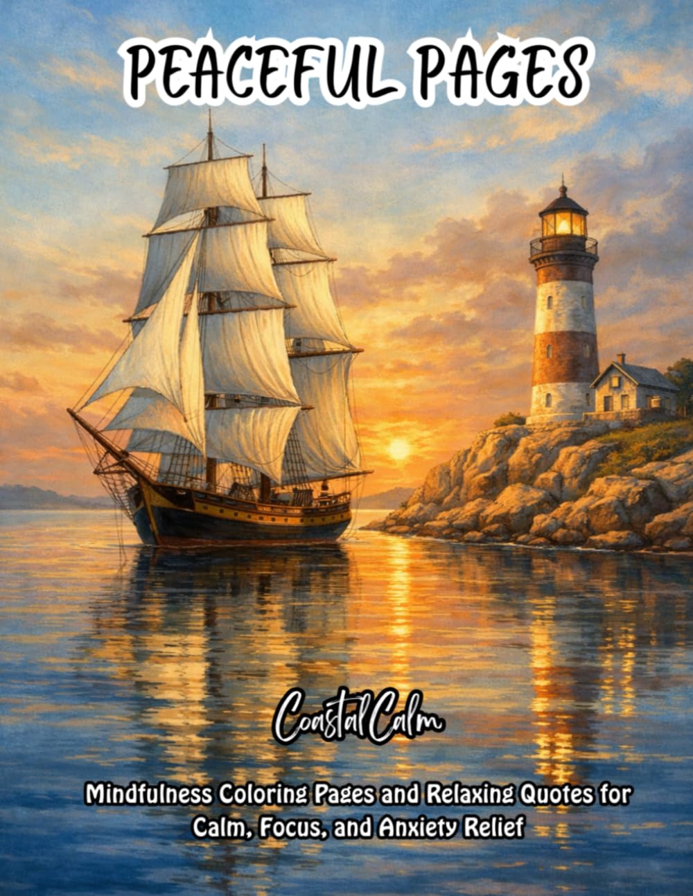 Peaceful Pages : Coastal Calm: Mindfulness Coloring Pages and Relaxing Quotes for Calm, Focus, and Anxiety Relief