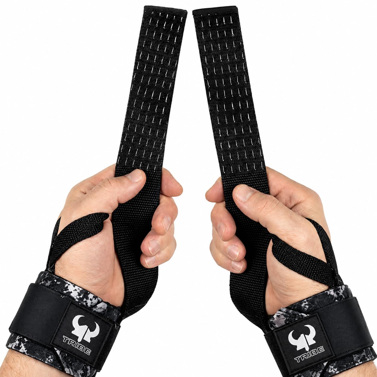 Correa de muñeca 2 en 1 resistente para levantamiento de pesas. Muñequeras duraderas de 18 pulgadas para soporte de gimnasio y correas de elevación de 13 pulgadas con agarre de silicona