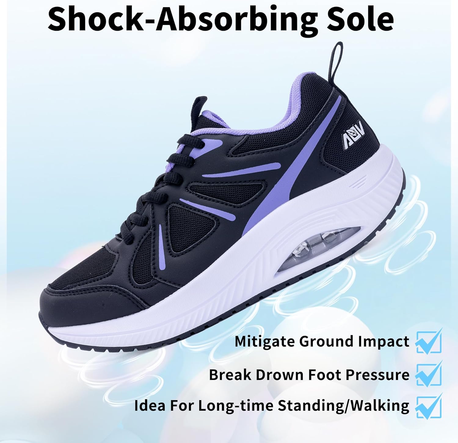 AOV Women Arch Support Walking Shoes Orthotic Sneakers for Plantar Fasciitis Foot and Heel Pain Relief Tennis Shoes - Image 4