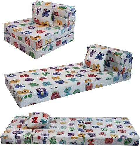MeMoreCool Sofá cama plegable para niños, colchón plegable brillante para niños, sofá plegable para niños, futón, cama plegable para niños, colchón