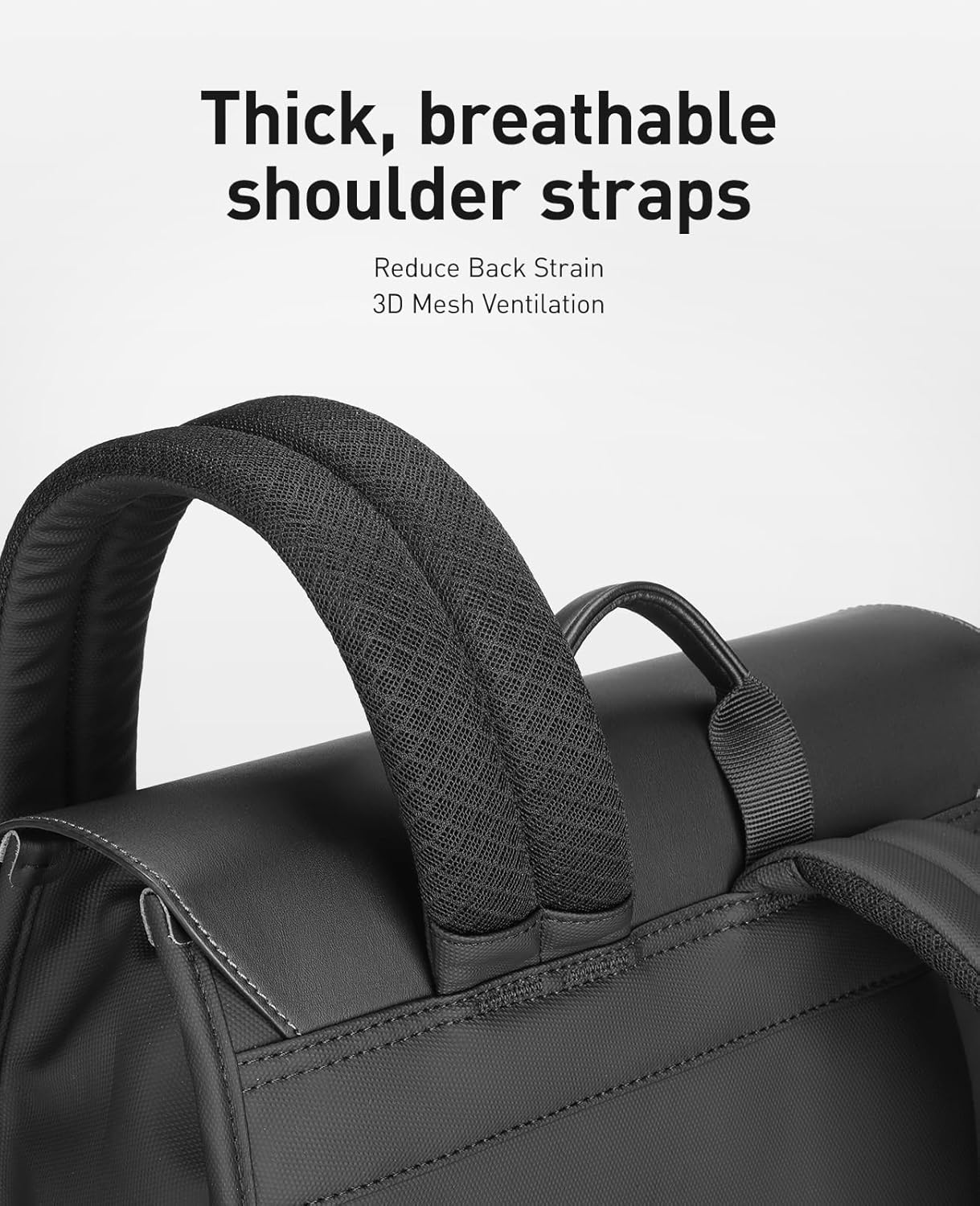 Muzee Slim Laptop Backpack for Men & Women, Leather Commuter Backpack, 15.6" Lightweight Waterproof Anti-Theft Daypack for Office & Casual Outings - Image 8