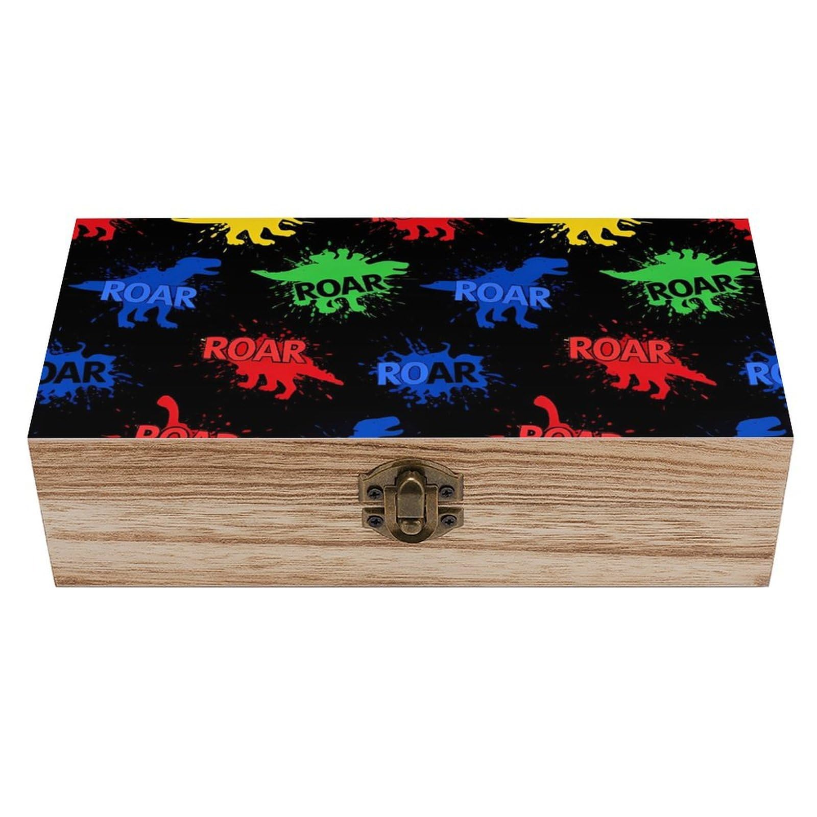 HLBSDM Cool Dinosaur Wooden Storage Box