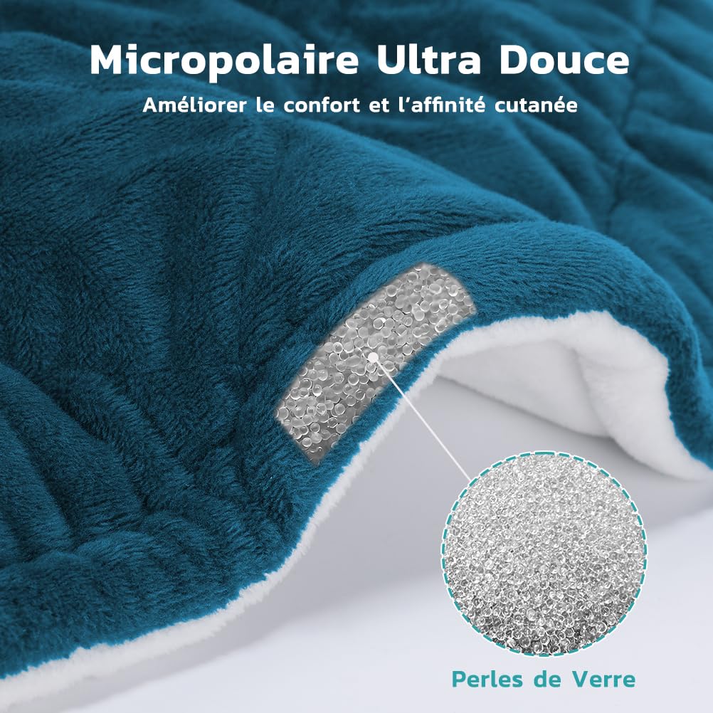Coussin Chauffant Cervical Électrique avec Télécommande LCD, Fermoir D’extension, 5 Niveaux de Chauffage (40-60°C) pour Cou, Épaules et Dos, Arrêt Auto, Lavable en Machine, 55 * 45CM