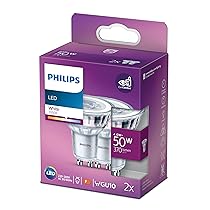 Philips LED Classic, confezione da 2 (GU10 Spot) 4,6 W – 50 W equivalente, 220 – 240 V, bianco 3000 K (non dimmerabile)
